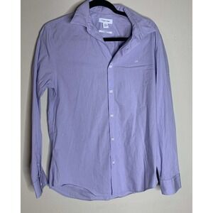 Calvin Klein Slim Fit Stretch Cotton Long Sleeve Button Down Shirt Lavender